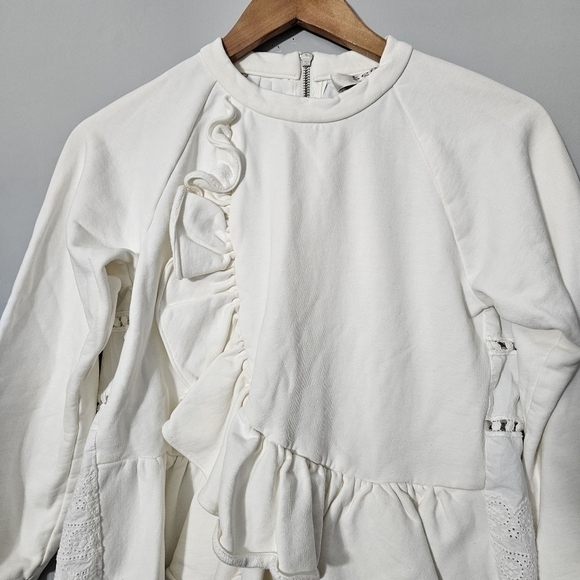 Sea New York White Ruffle Terry Cloth Sweatshirt - Picture 5 of 12